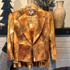 Alberto Makali Gold and Brown Blazer